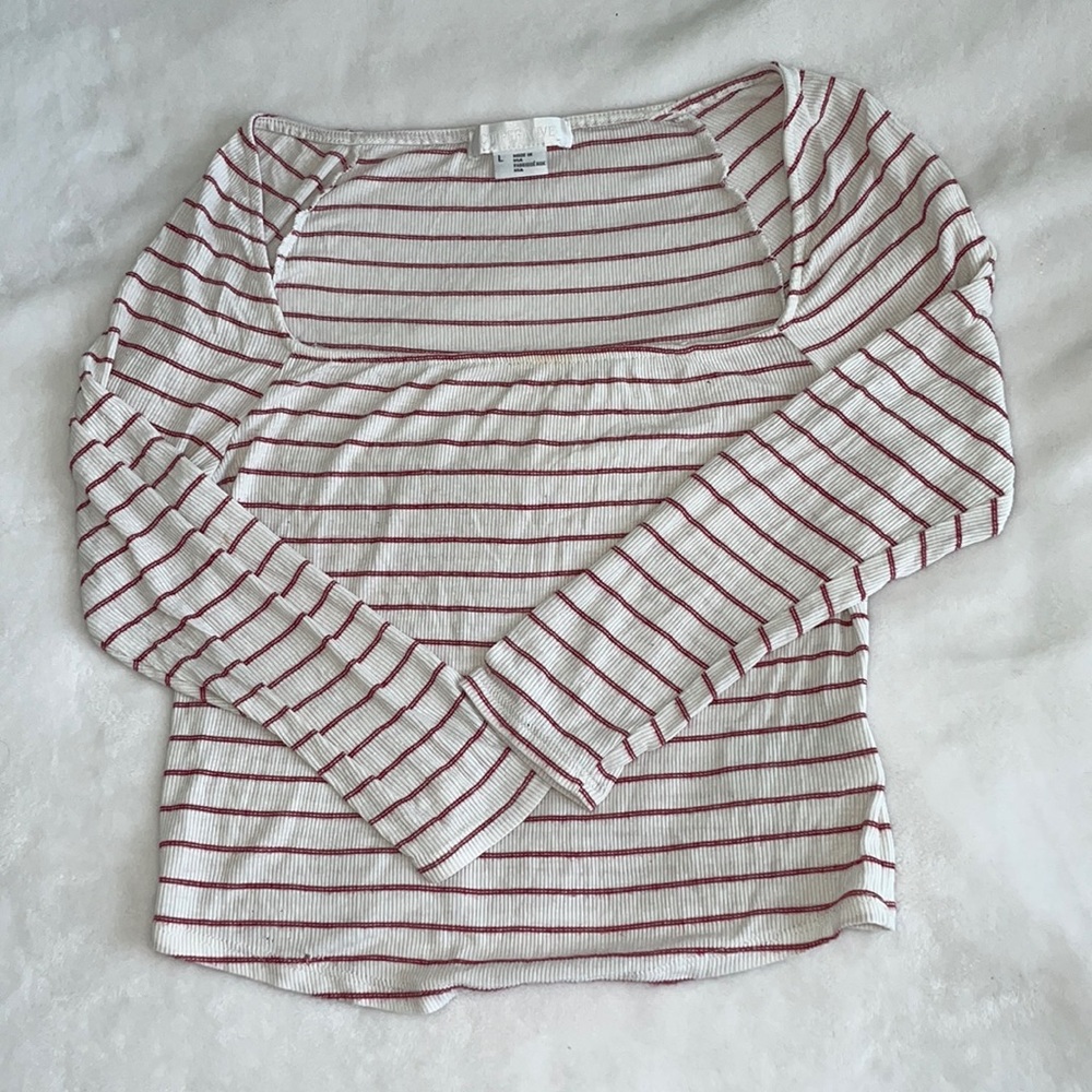 COOPERATIVE striped off the shoulder half sleeve !